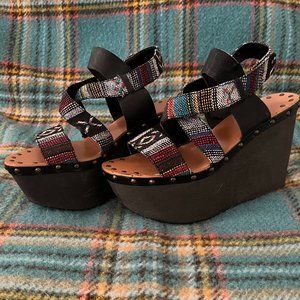 COPY - JOE'S Jeans Multi Color Trixie Platform Wedge Sandals